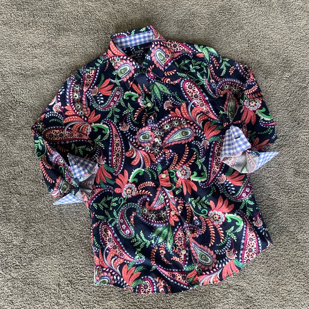 Chaps No Iron Paisley Button Down